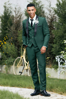 Load image into Gallery viewer, Dark Green Shawl Lapel 3 Pieces One Button Men&#39;s Prom Suits