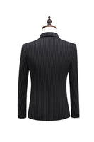 Load image into Gallery viewer, Grey Pinstripe Notched Lapel Men&#39;s 2 Pieces Suits