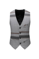 Load image into Gallery viewer, Grey Stripe Notched Lapel Men&#39;s 3 Pieces Suits
