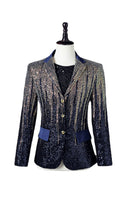 Load image into Gallery viewer, Glitter Navy Sequins Single-Breasted  Men&#39;s Blazer