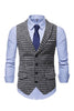 Load image into Gallery viewer, Check Single Breasted Peak Lapel Men&#39;s Suit Vest