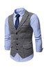 Load image into Gallery viewer, Check Single Breasted Peak Lapel Men&#39;s Suit Vest