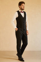 Load image into Gallery viewer, Black Shawl Lapel Single Breasted 3 Piece Men&#39;s Suits
