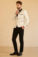 Load image into Gallery viewer, Red Shawl Lapel Jacquard One Button Men&#39;s Prom Blazer