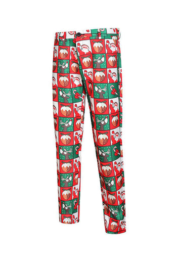 Red and Green 3 Piece Christmas Party Men's Suits