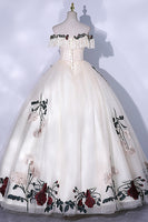 Load image into Gallery viewer, White Strapless Quinceanera Dresses with Appliques