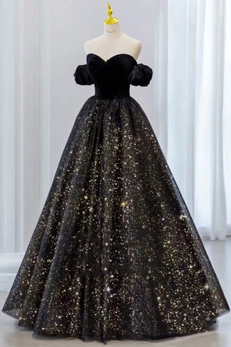 Black Strapless Sparkly Quinceanera Dresses with Removable Sleeves
