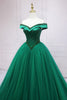 Load image into Gallery viewer, Green Off the Shoulder Quinceanera Dress with Beading