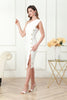 Load image into Gallery viewer, One Shoulder Bodycon Midi White Graduation Dress
