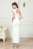 Load image into Gallery viewer, White Bodycon One Shoulder Long Cocktail Dress with Slit