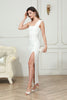 Load image into Gallery viewer, White One Shoulder Maxi Graduation Dress with Slit