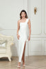 Load image into Gallery viewer, White Bodycon One Shoulder Long Cocktail Dress with Slit