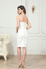 Load image into Gallery viewer, White Bodycon Strapless Midi Corset Graduation Dress