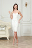 Load image into Gallery viewer, White Bodycon Strapless Midi Corset Graduation Dress