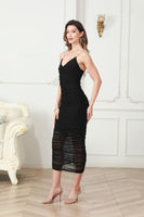 Load image into Gallery viewer, White Spaghetti Straps Ruched Graduation Dress