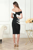 Load image into Gallery viewer, Bodycon Black Off the Shoulder Midi Party Dress