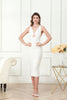 Load image into Gallery viewer, White V Neck Bodycon Midi Ruched Party Dress