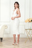 Load image into Gallery viewer, White Bodycon Midi Graduation Dress with Ruffles