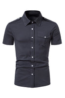 Load image into Gallery viewer, Black Slim Fit Short Sleeves Tops for Men