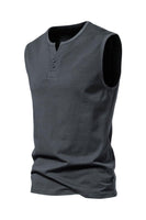 Load image into Gallery viewer, Summer Sleeveless Buttons Men&#39;s T-shirt