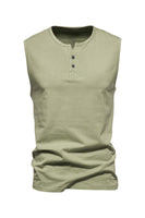 Load image into Gallery viewer, Summer Sleeveless Buttons Men&#39;s T-shirt