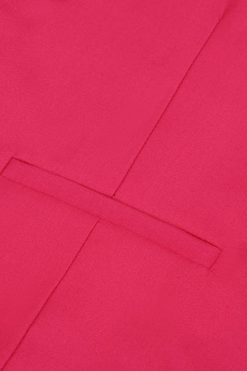 Fuchsia Single Breasted Shawl Lapel Men's Suit Vest
