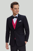 Load image into Gallery viewer, Black Pink 2 Piece Notched Lapel Men&#39;s Suits