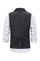 Load image into Gallery viewer, Brown Tweed Single Breasted Notched Lapel Men&#39;s Suit Vest