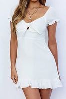 Load image into Gallery viewer, Fit And Flare Mini White Graduation Dress