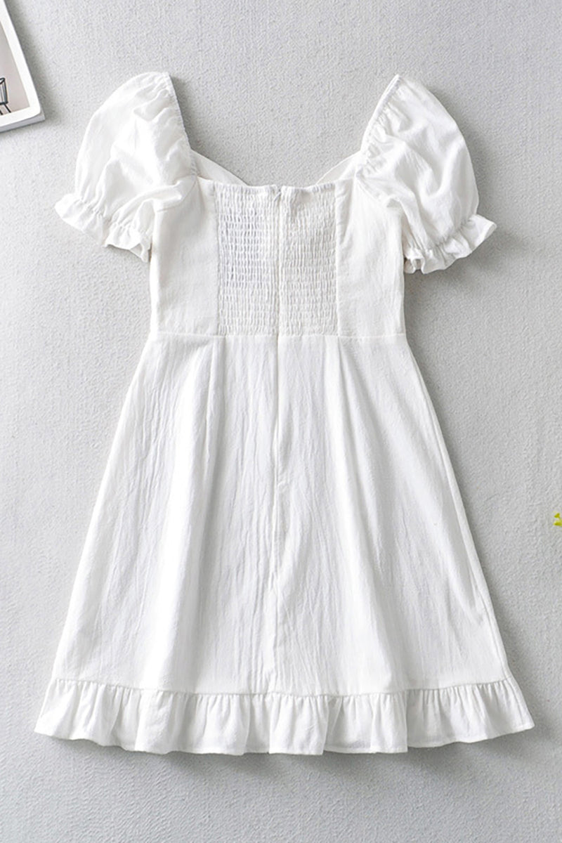 Load image into Gallery viewer, Fit And Flare Mini White Graduation Dress