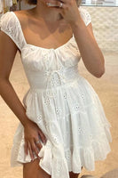 Load image into Gallery viewer, Sleeveless A Line White Graduation Dress