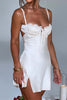 Load image into Gallery viewer, White Spaghetti Straps Mini Graduation Dress with Slit