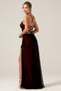 Load image into Gallery viewer, Black Red Sheath Spaghetti Straps Bridesmaid Dress With Elasticity