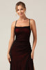 Load image into Gallery viewer, Black Red Sheath Spaghetti Straps Bridesmaid Dress With Elasticity