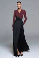 Load image into Gallery viewer, Black and White A-line V-Neck Formal Dress