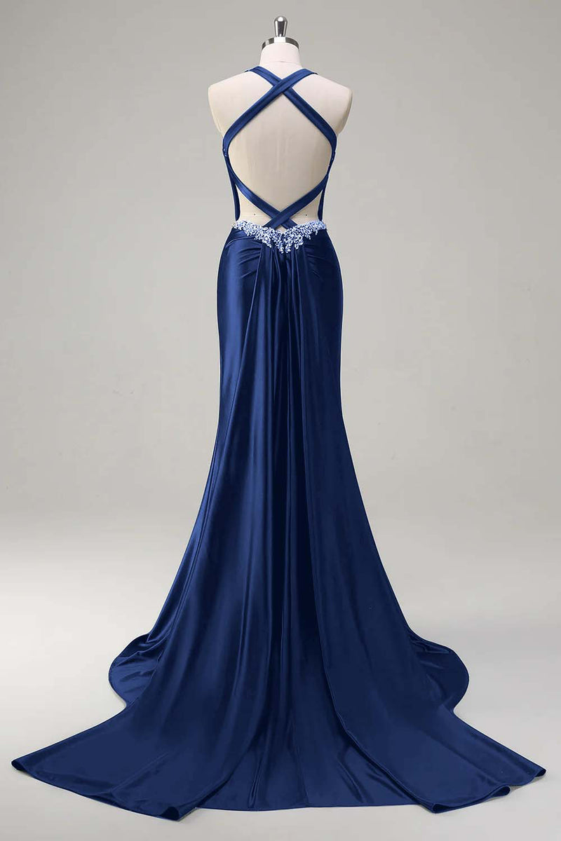Load image into Gallery viewer, Dark Green Sparkly Beaded Corset Mermaid Spaghetti Straps Prom Dress