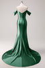 Load image into Gallery viewer, Golden Mermaid Cold Shoulder Sequined Ruched Long Prom Dress