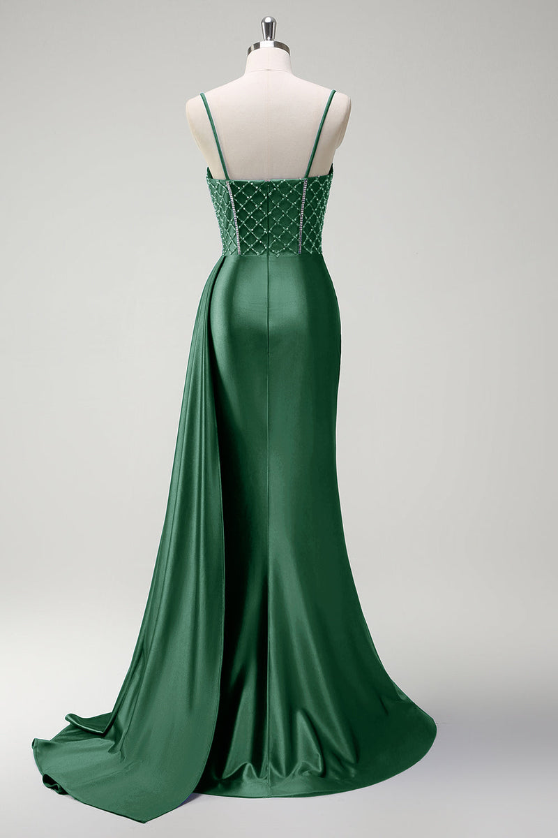 Load image into Gallery viewer, Sparkly Royal Blue Mermaid Corset Satin Long Prom Dress