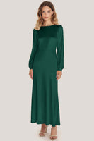 Load image into Gallery viewer, Ivory Satin Sheath Ankle Length Formal Dress with Long Sleeves