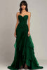 Load image into Gallery viewer, Dark Brown Sweetheart Ruched Ruffled Formal Dress