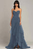 Load image into Gallery viewer, Dark Brown Sweetheart Ruched Ruffled Formal Dress