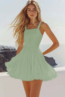 Load image into Gallery viewer, White A Line Pleated Short Graduation Dress