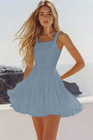 Load image into Gallery viewer, White A Line Pleated Short Graduation Dress