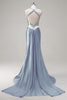 Load image into Gallery viewer, Dark Green Sparkly Beaded Corset Mermaid Spaghetti Straps Prom Dress