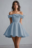 Load image into Gallery viewer, A Line Off The Shoulder Mini White Graduation Dress