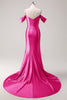 Load image into Gallery viewer, Golden Mermaid Cold Shoulder Sequined Ruched Long Prom Dress