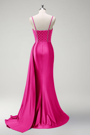 Sparkly Royal Blue Mermaid Corset Satin Long Prom Dress