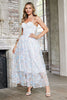 Load image into Gallery viewer, Glitter A Line Spaghetti Straps Tea Length Graduation Dress with Appliques