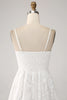 Load image into Gallery viewer, Sheath Spaghetti Straps Mini White Graduation Dress with Floral
