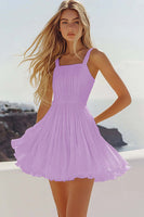 Load image into Gallery viewer, White A Line Pleated Short Graduation Dress